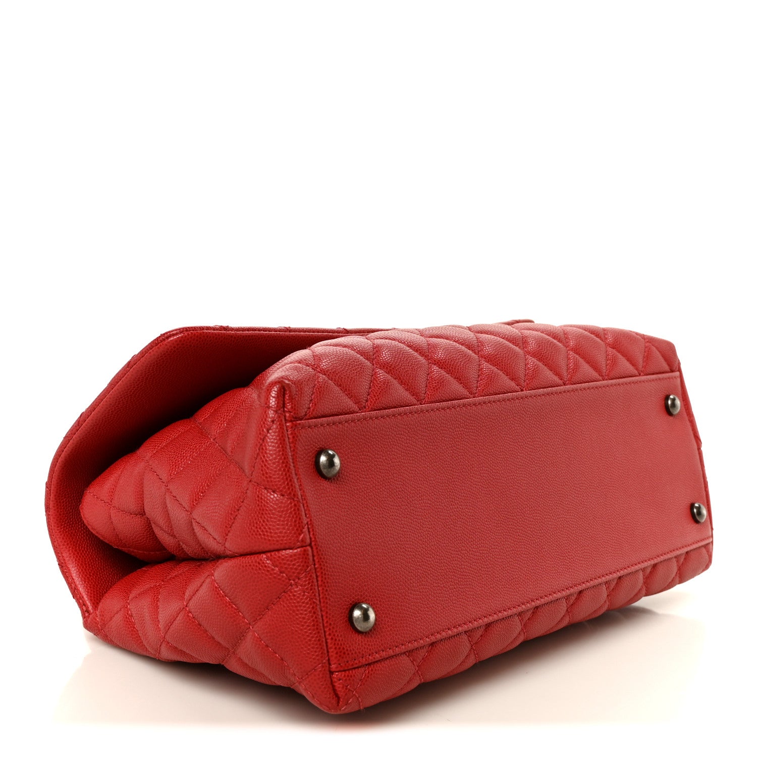 Chanel Caviar Quilted Small Coco Handle Flap Red 4 of 11