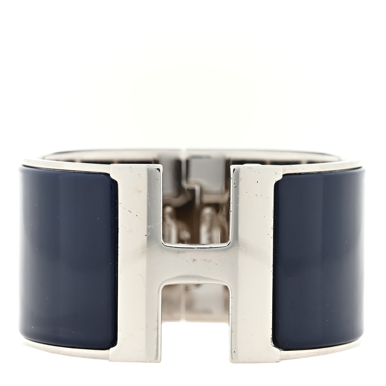 Hermes Enamel Extra Wide Clic Clac H Bracelet PM Belu Nuit 1 of 3