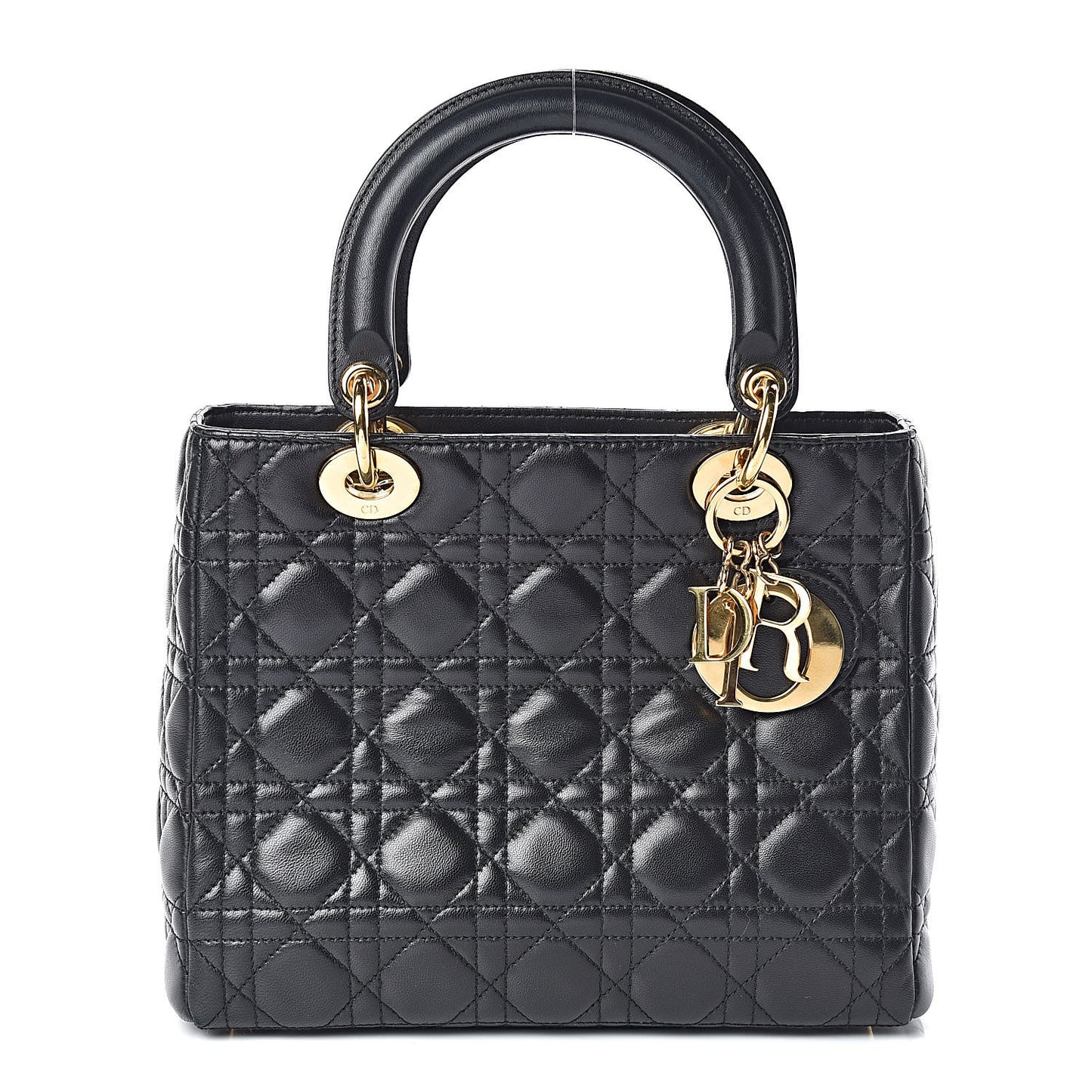 Lambskin Cannage Medium Lady Dior Black
