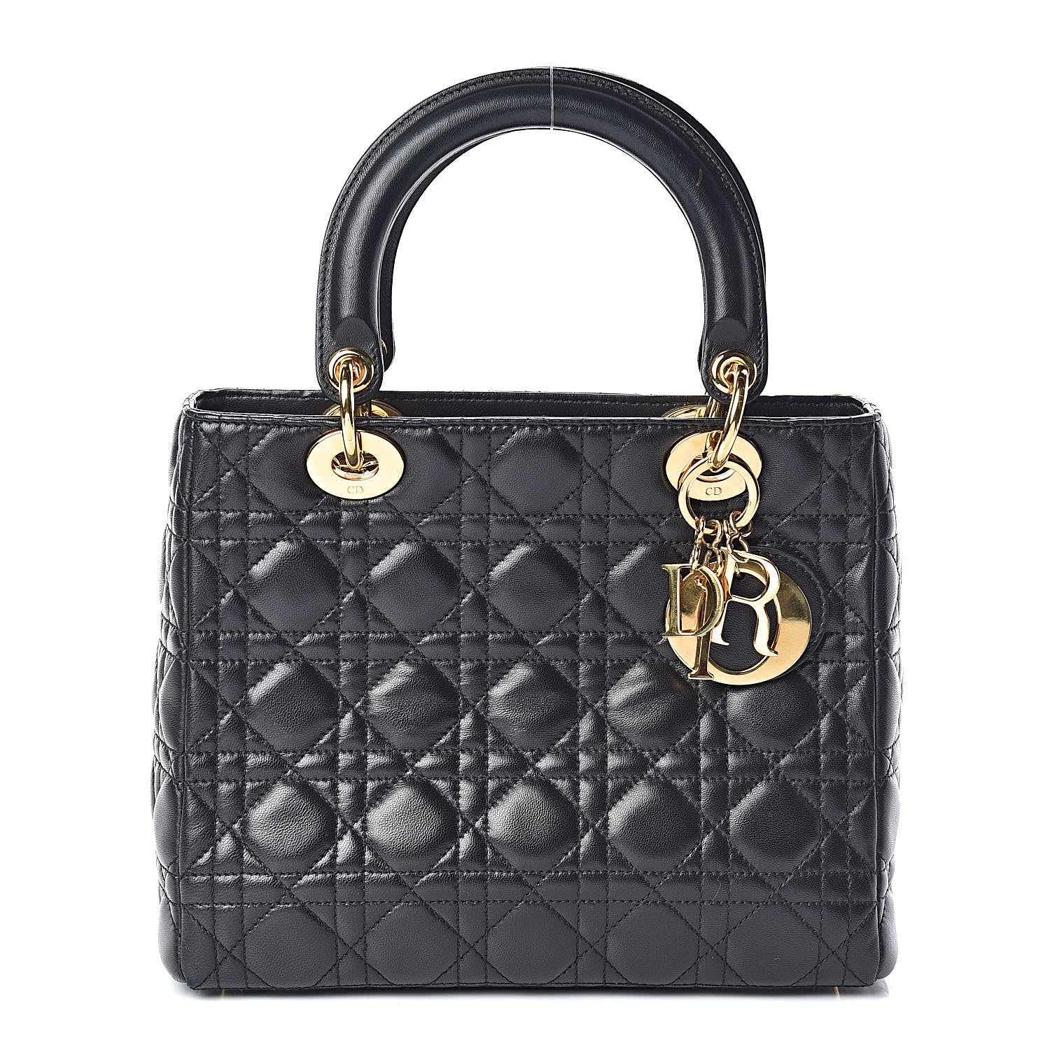 Christian Dior Lambskin Cannage Medium Lady Dior Black 1 of 11
