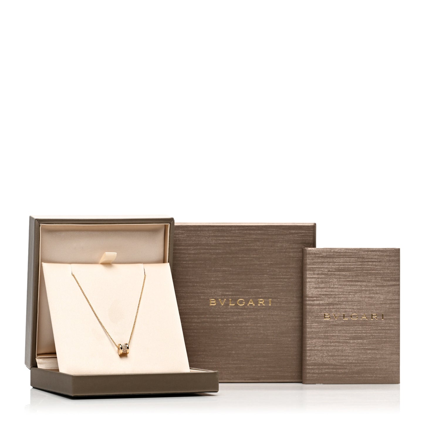 18K Yellow Gold Diamond Small B.Zero1 Pave Pendant Necklace