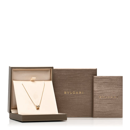 Bulgari 18K Yellow Gold Diamond Small B.Zero1 Pave Pendant Necklace 5 of 5