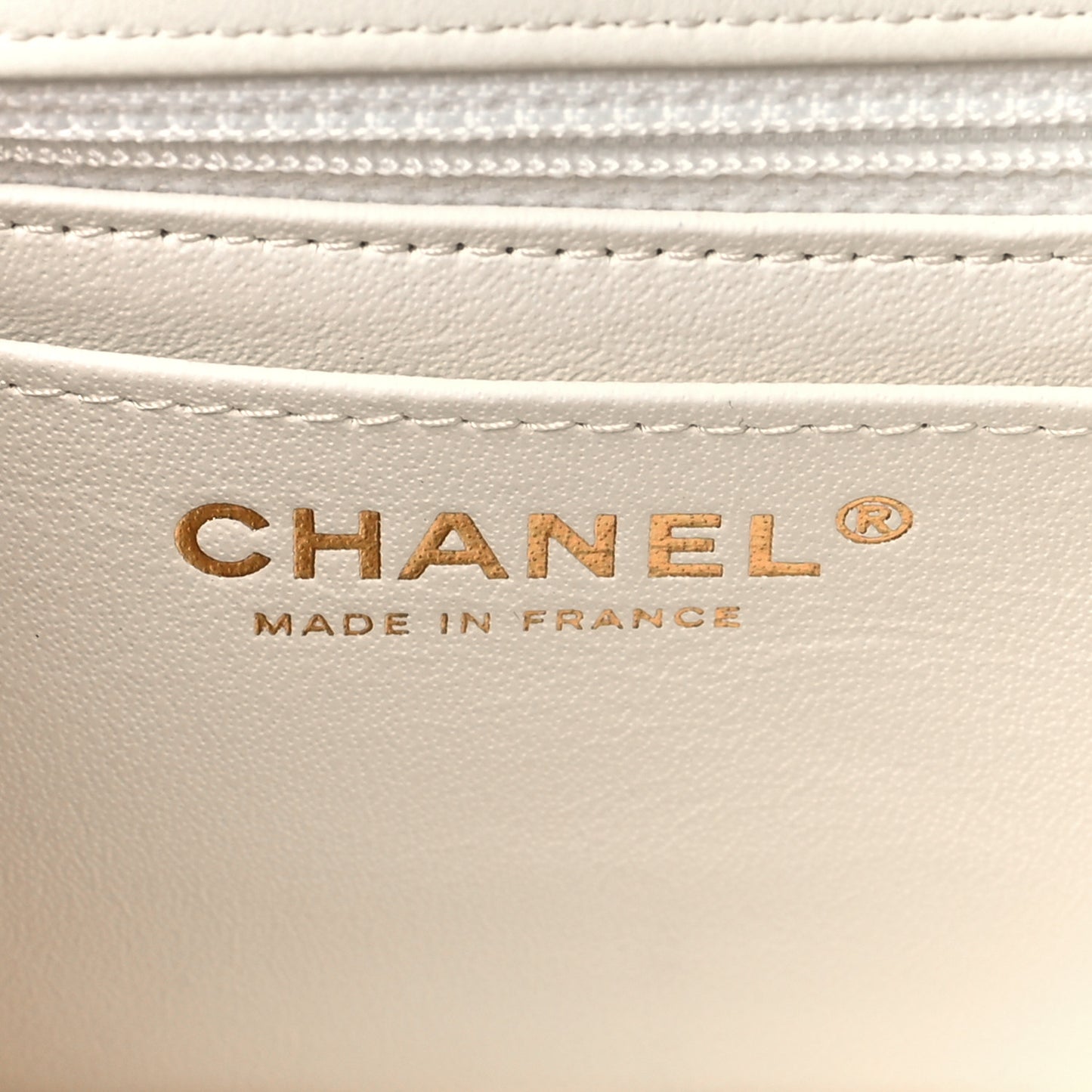 Lambskin Quilted Mini Rectangular Flap White Black
