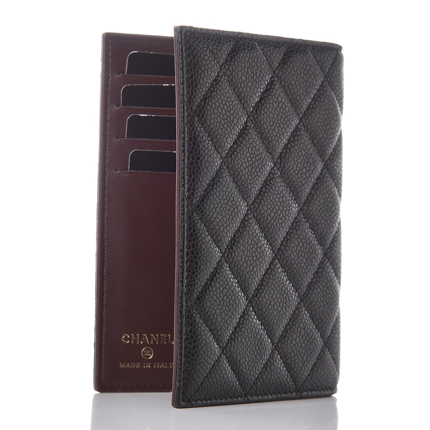 Caviar Quilted Passport Holder Black