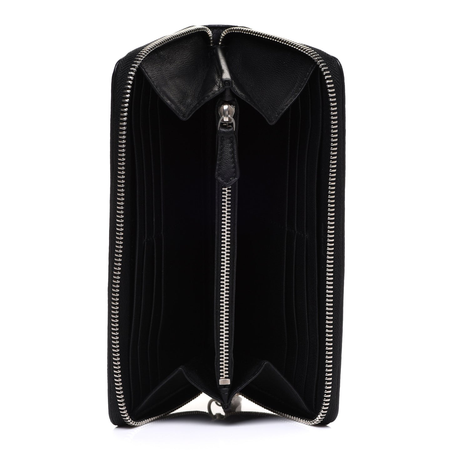 Calfskin Lizard Embossed Skull Continental Zip Wallet Black