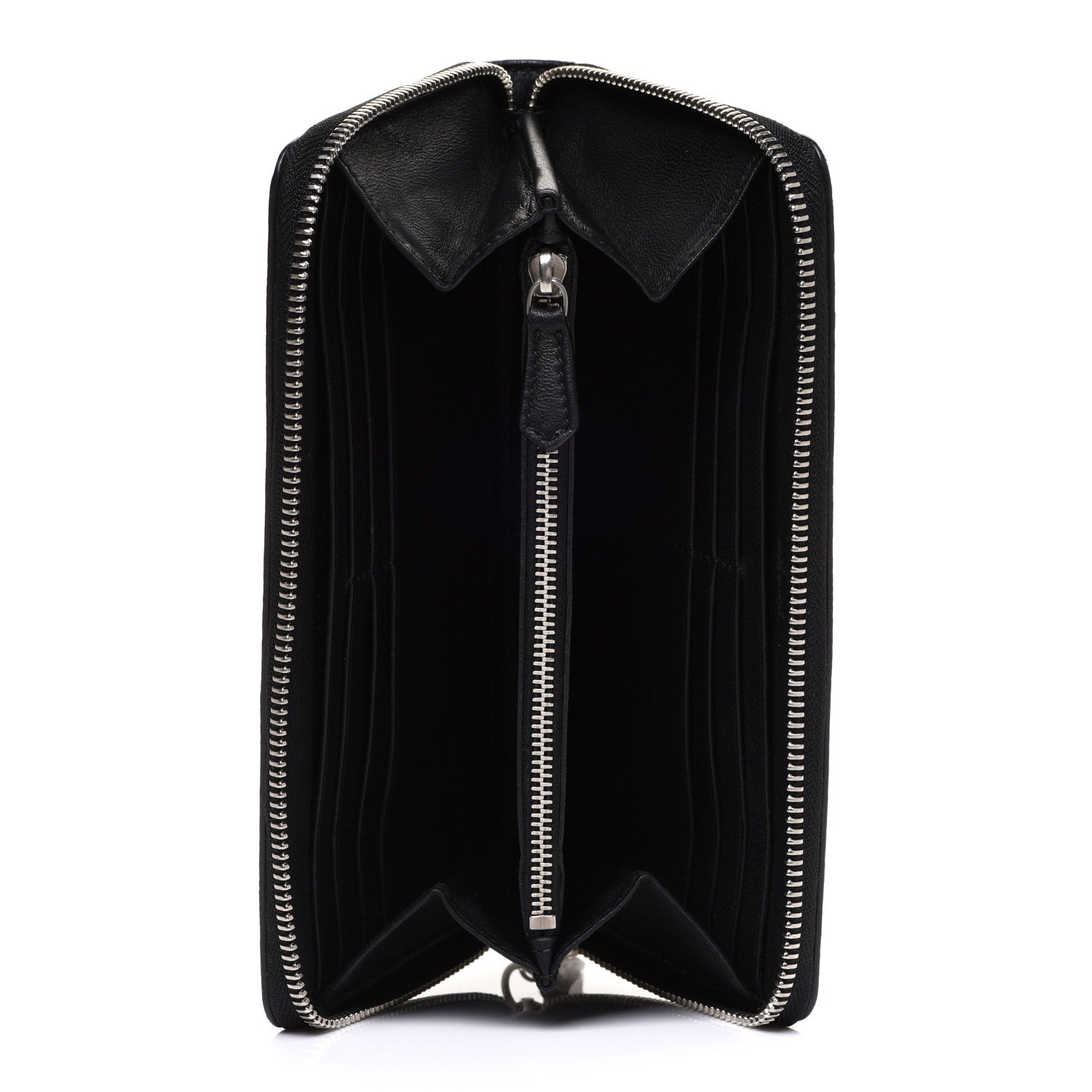 Alexander McQueen Calfskin Lizard Embossed Skull Continental Zip Wallet Black 5 of 7