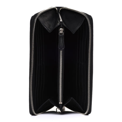 Alexander McQueen Calfskin Lizard Embossed Skull Continental Zip Wallet Black 5 of 7