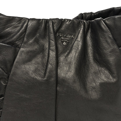 Prada Royal Calf Pleated Hobo Grafite Mordore 7 of 9