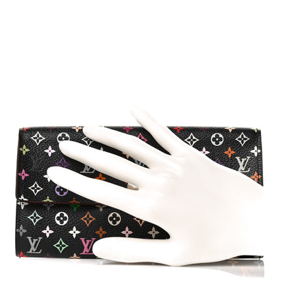 Louis Vuitton Monogram Multicolor Sarah Wallet Black 2 of 9