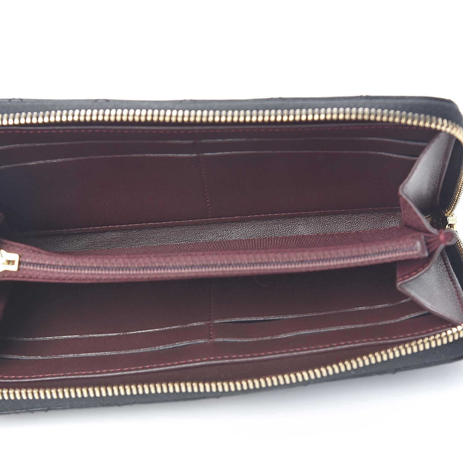 Chanel Lambskin Quilted Large Gusset Zip Around Wallet Black 5 of 8