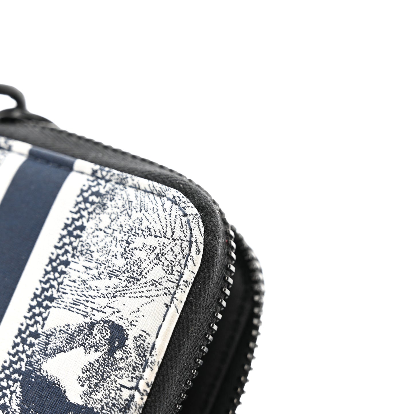 Technical Fabric Embroidered Toile De Jouy DiorTravel Detachable Card Holder Blue