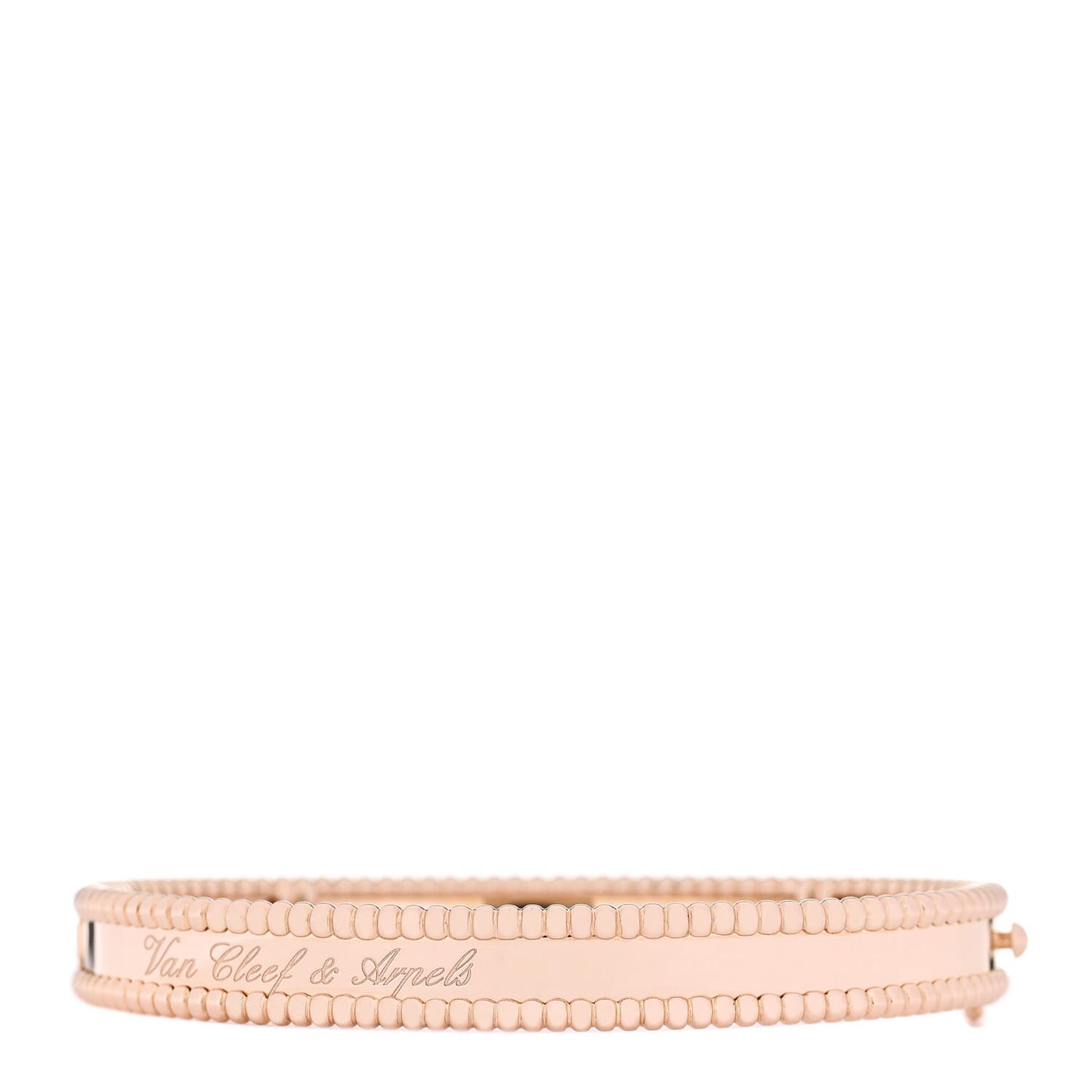 18K Rose Gold Perlee Signature Bangle Bracelet M
