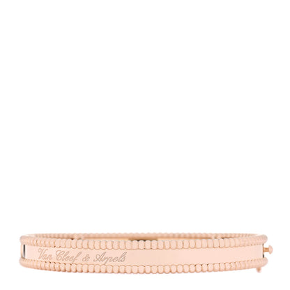 Van Cleef & Arpels 18K Rose Gold Perlee Signature Bangle Bracelet M 2 of 6