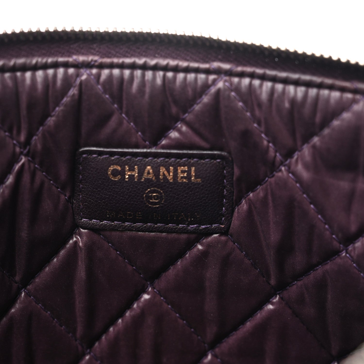 Chanel Lambskin Quilted Medium Boy Cosmetic Case Purple 6 of 8