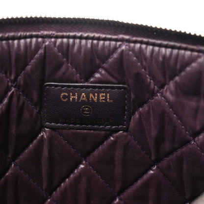 Chanel Lambskin Quilted Medium Boy Cosmetic Case Purple 6 of 8