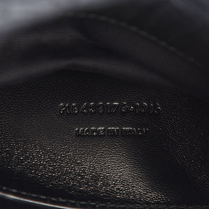 Saint Laurent Calfskin Crocodile Embossed Medium West Hollywood Monogram Fold-Over Black 7 of 16