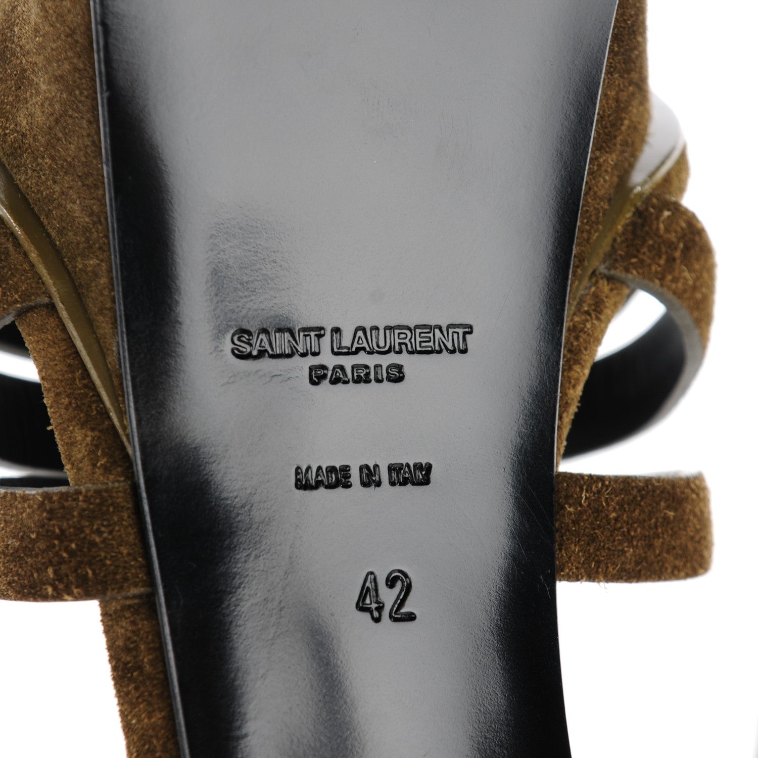 Saint Laurent Suede Bianca 105 Platform Sandals 42 Sage 7 of 9