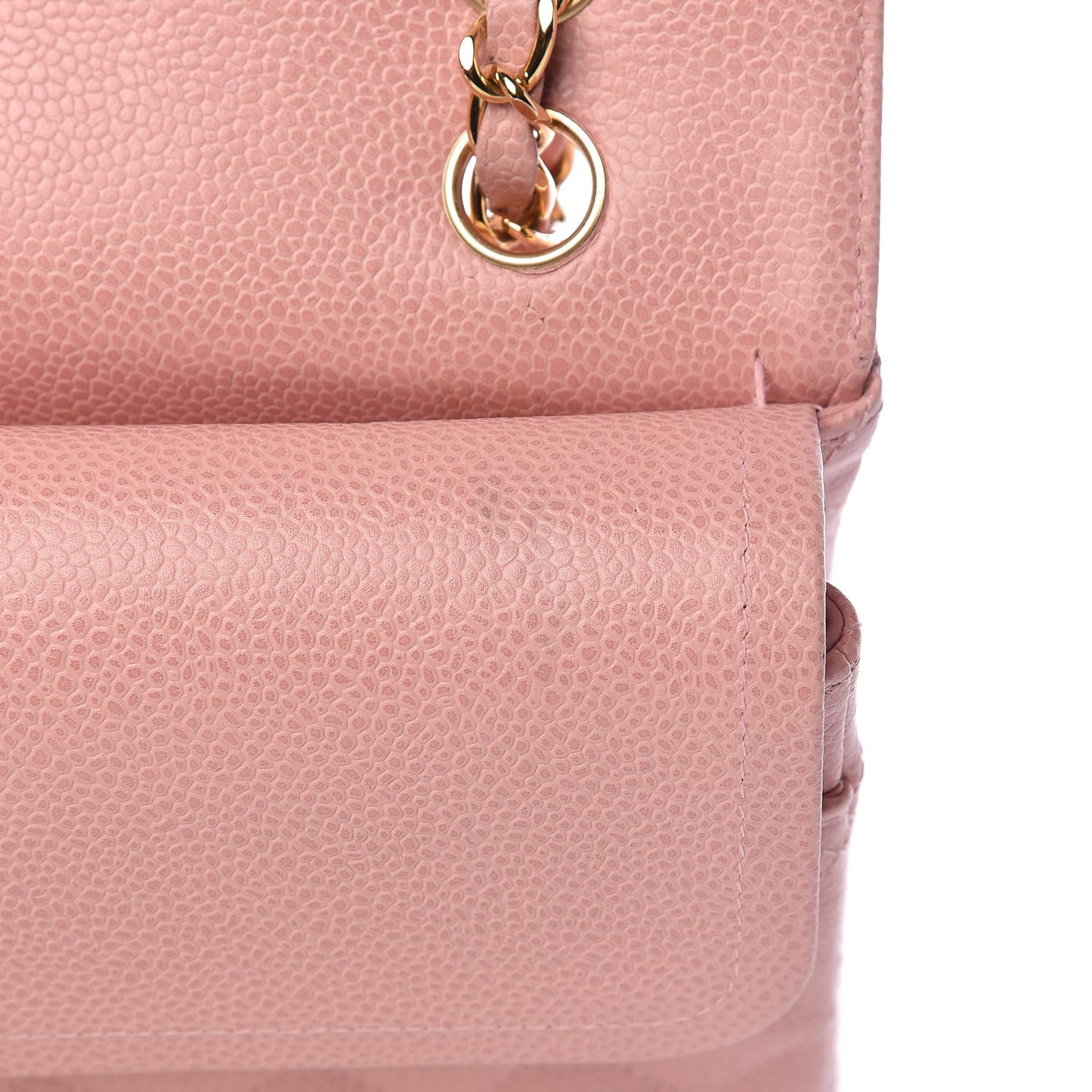 Caviar Quilted Medium Double Flap Pink