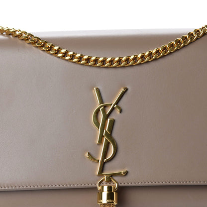 Saint Laurent Smooth Calfskin Medium Classic Monogram Kate Tassel Satchel Dark Beige 11 of 11