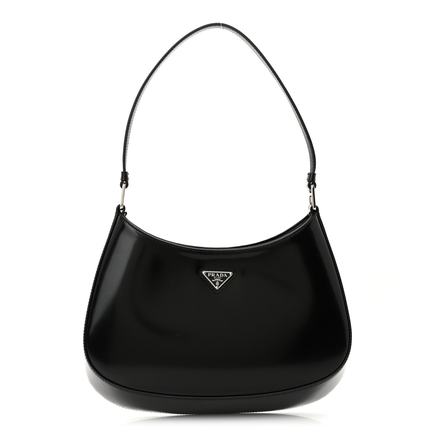Prada Spazzolato Cleo Shoulder Bag Black 1 of 13