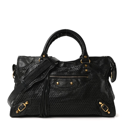 Balenciaga Agneau Laser Cut Cross Classic Gold Hardware City Black 1 of 12