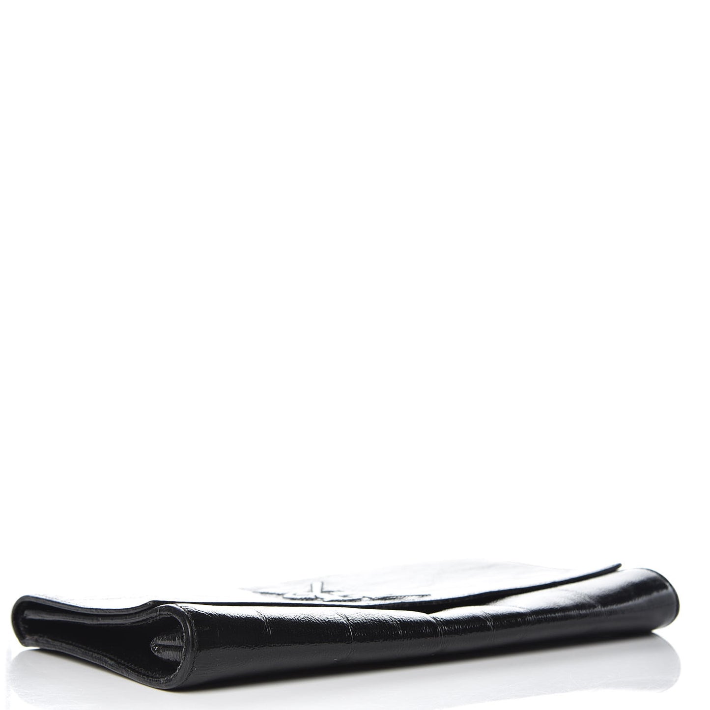 Textured Patent Monogram Large Belle De Jour Clutch Black