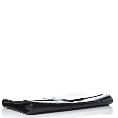Saint Laurent Textured Patent Monogram Large Belle De Jour Clutch Black 4 of 13