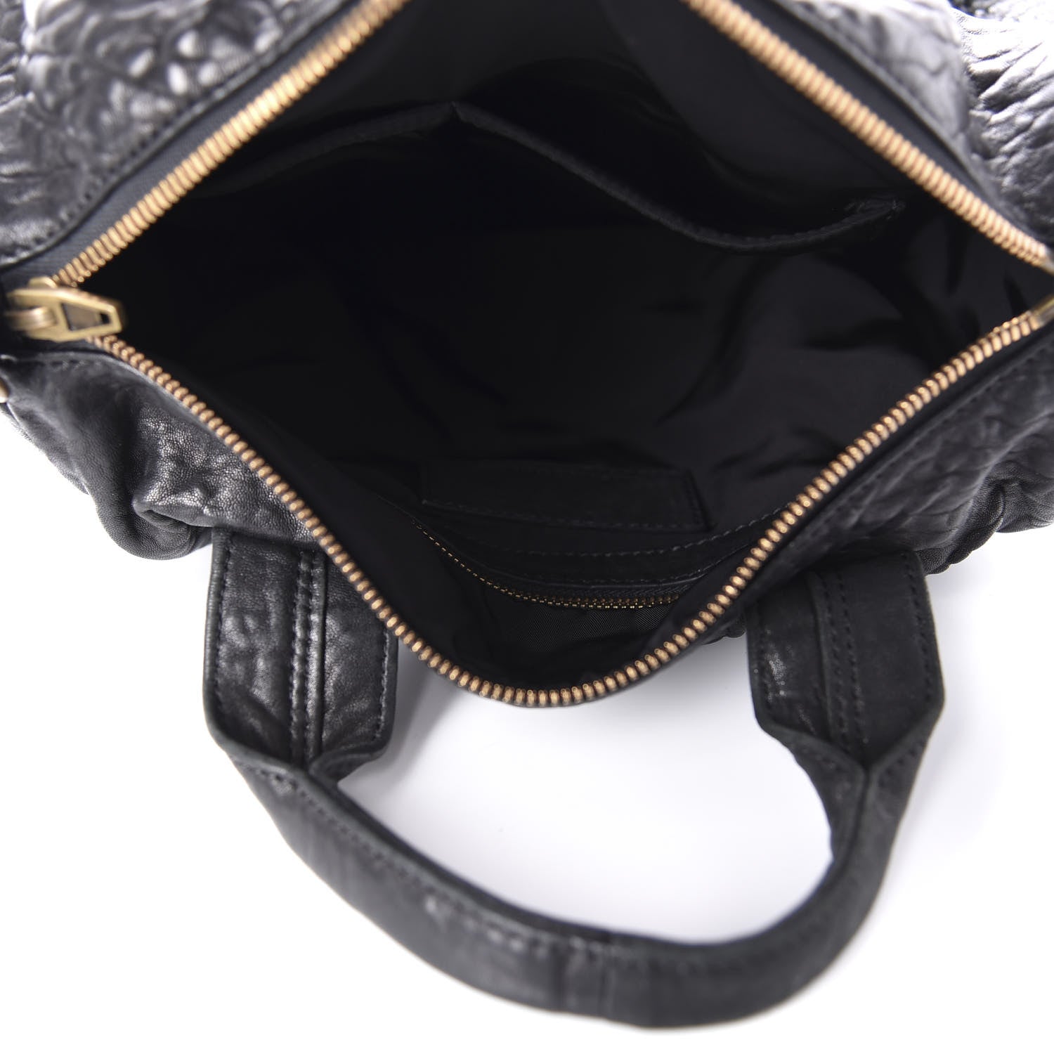 Alexander Wang Pebbled Lambskin Rocco Black Antique Brass Hardware 5 of 9