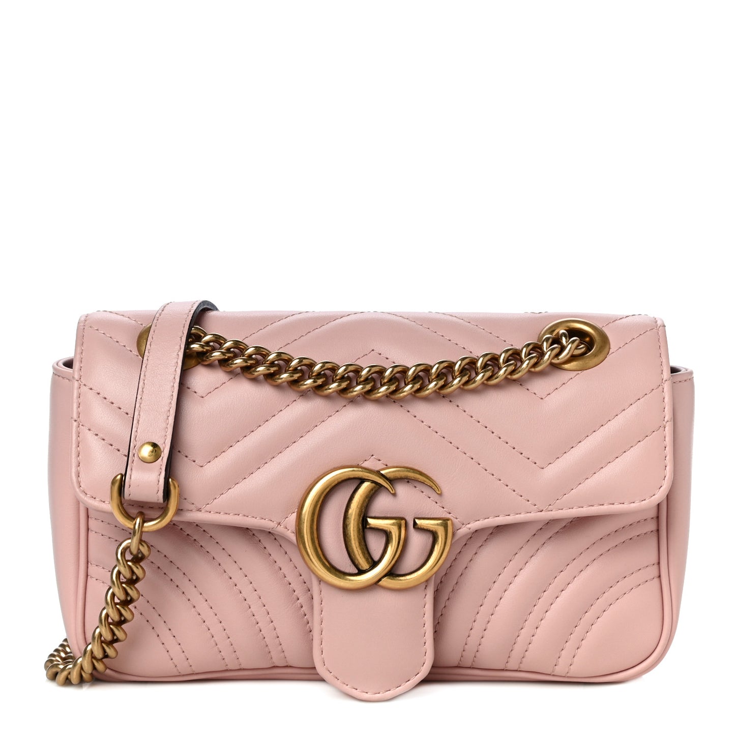 Calfskin Matelasse Mini GG Marmont Shoulder Bag Perfect Pink