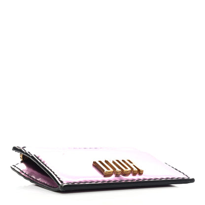Christian Dior Metallic Calfskin D-Fence Card Holder Pink 4 of 11