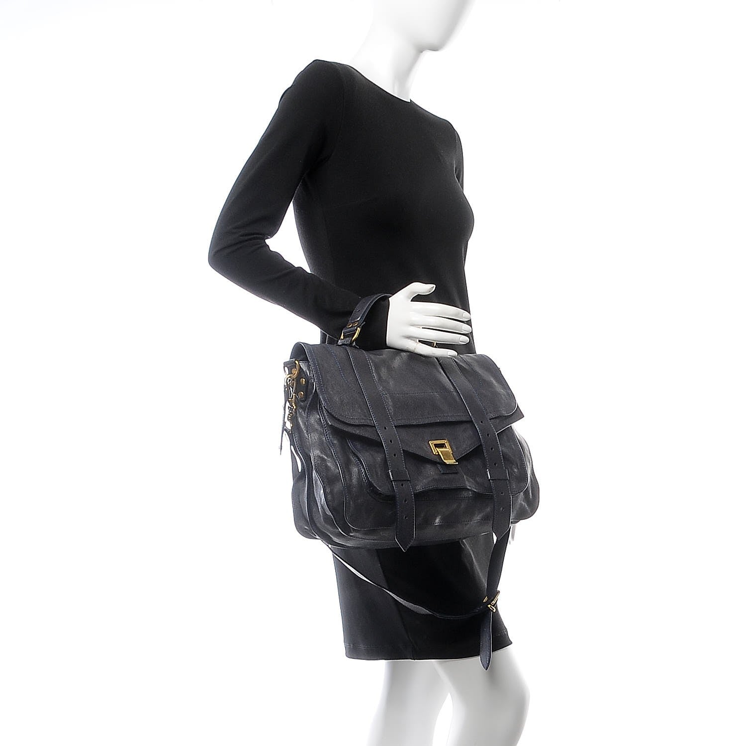 Proenza Schouler Lambskin Large PS1 Satchel Midnight 2 of 12