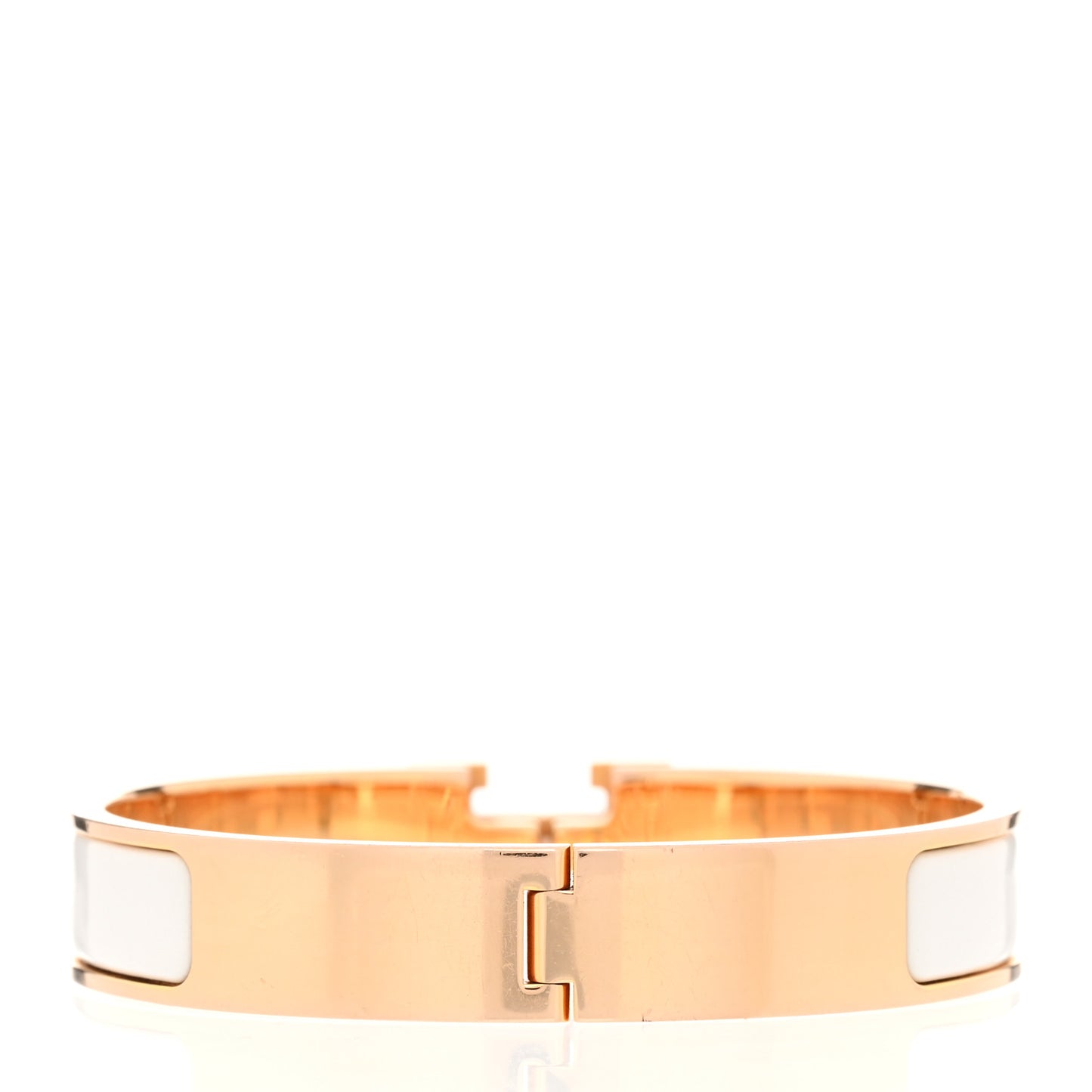 Enamel Narrow Clic Clac H Bracelet PM White
