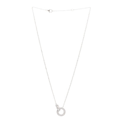 Cartier 18K White Gold Diamond Interlocking LOVE Paved Necklace 3 of 5