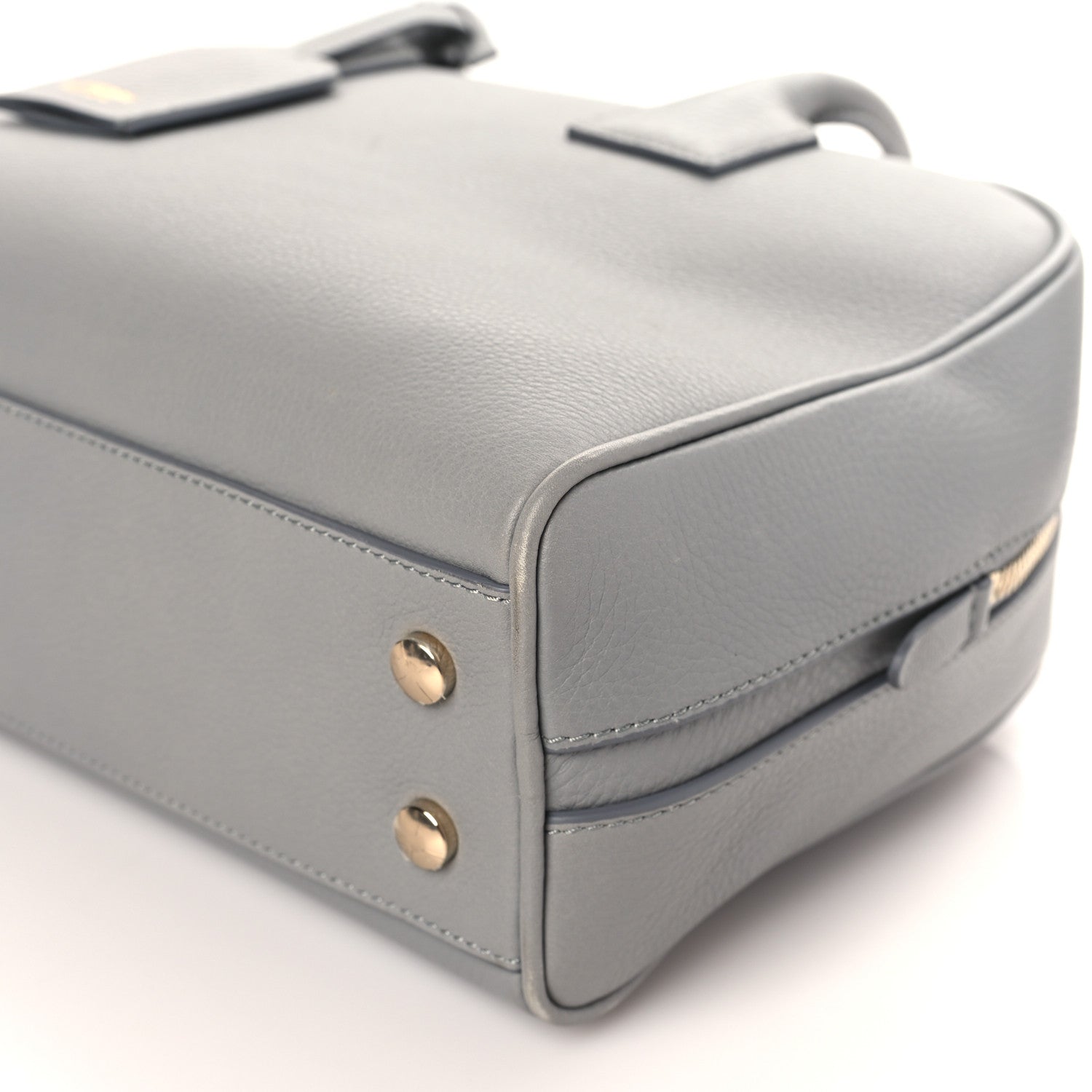 Burberry Soft Grain Calfskin Half Cube Bag Bright Cloud Grey 8 of 8