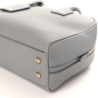 Burberry Soft Grain Calfskin Half Cube Bag Bright Cloud Grey 8 of 8