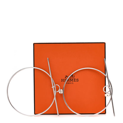Hermes Sterling Silver TGM Loop Earrings 7 of 7