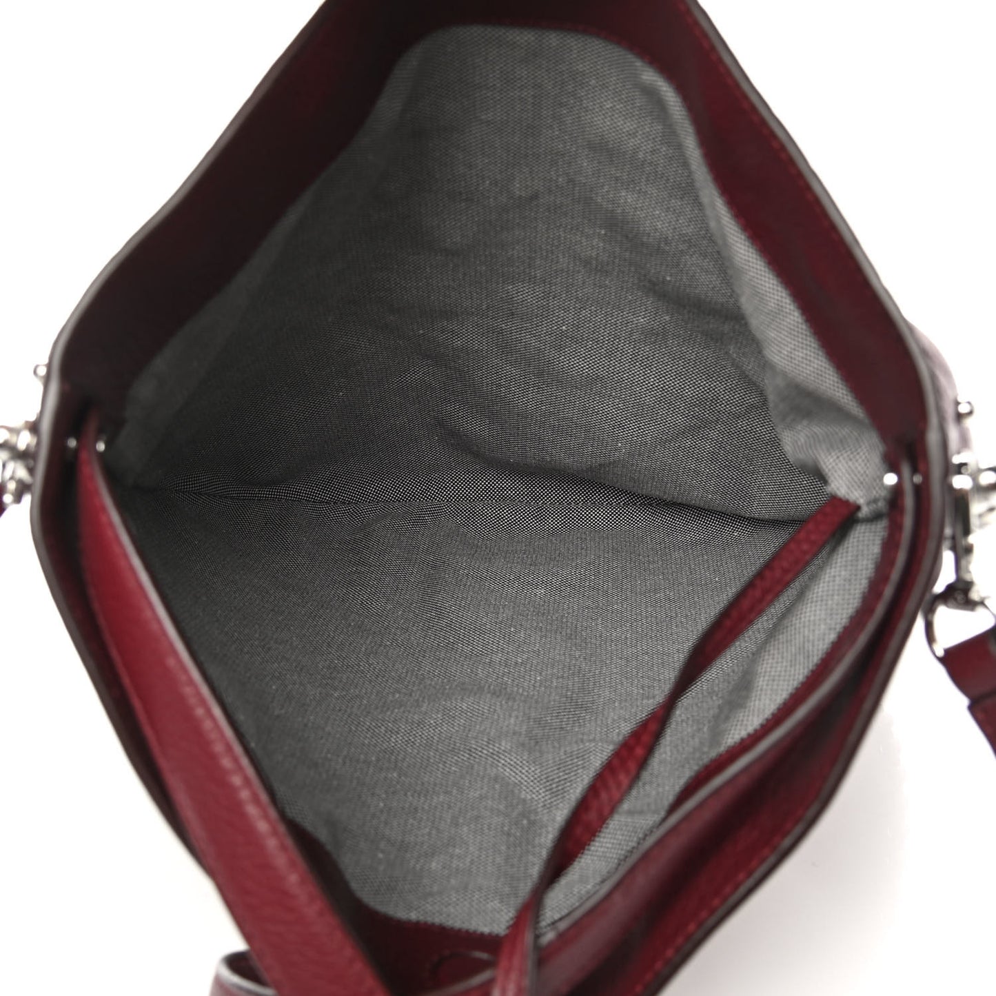Pebbled Calfskin Studded Roxy Hobo Burgundy