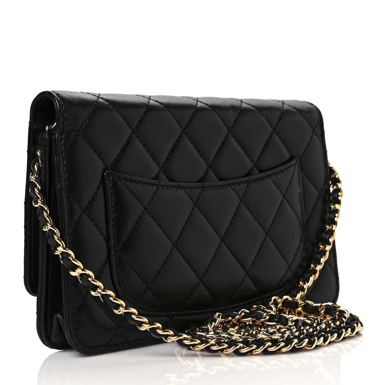 Chanel Lambskin Quilted Wallet On Chain WOC Black 3 of 11