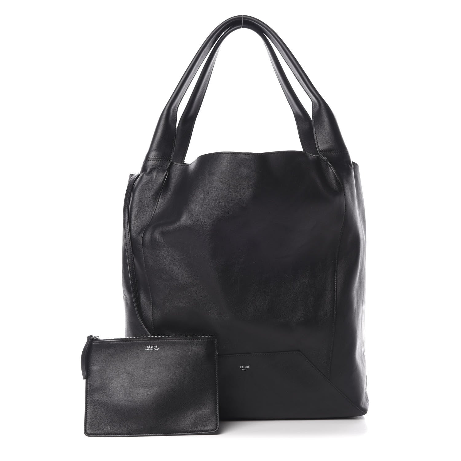 Celine Shiny Smooth Calfskin Large Shopper Black 1 of 15