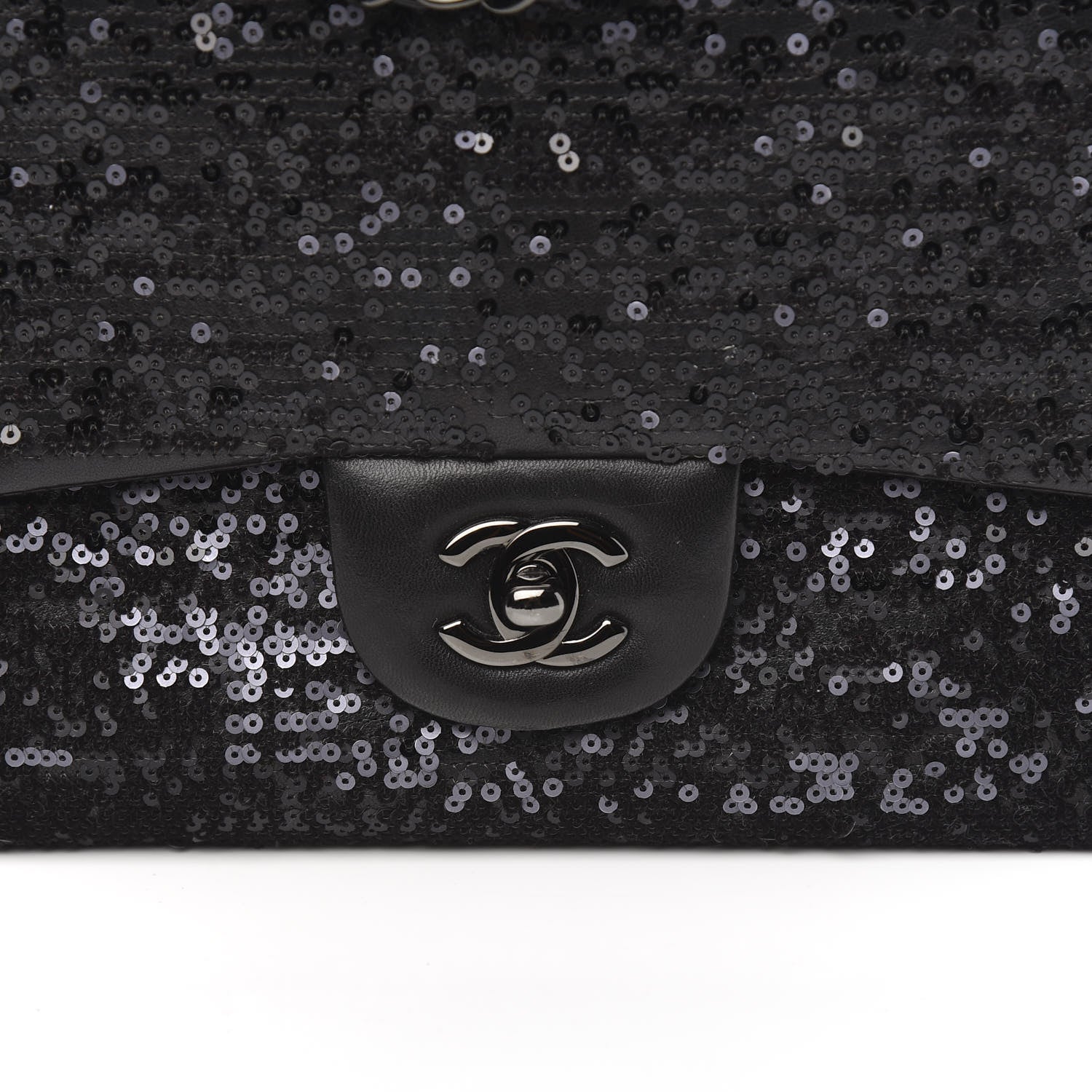 Chanel Sequin Lambskin Medium Moonlight on Water Flap Black 9 of 9