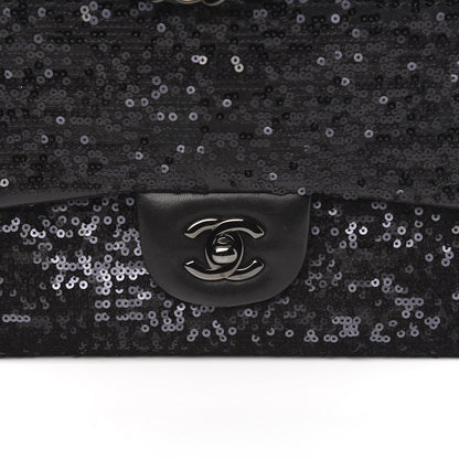 Chanel Sequin Lambskin Medium Moonlight on Water Flap Black 9 of 9