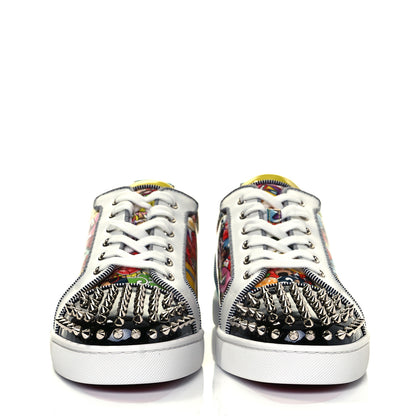 Christian Louboutin Calfskin Patent Mens Louis Junior Spikes Orlato Flat Sneakers 44 Version Multicolor 2 of 8