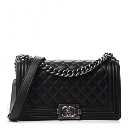 Chanel Calfskin Quilted Medium Boy Flap Black 1 of 11