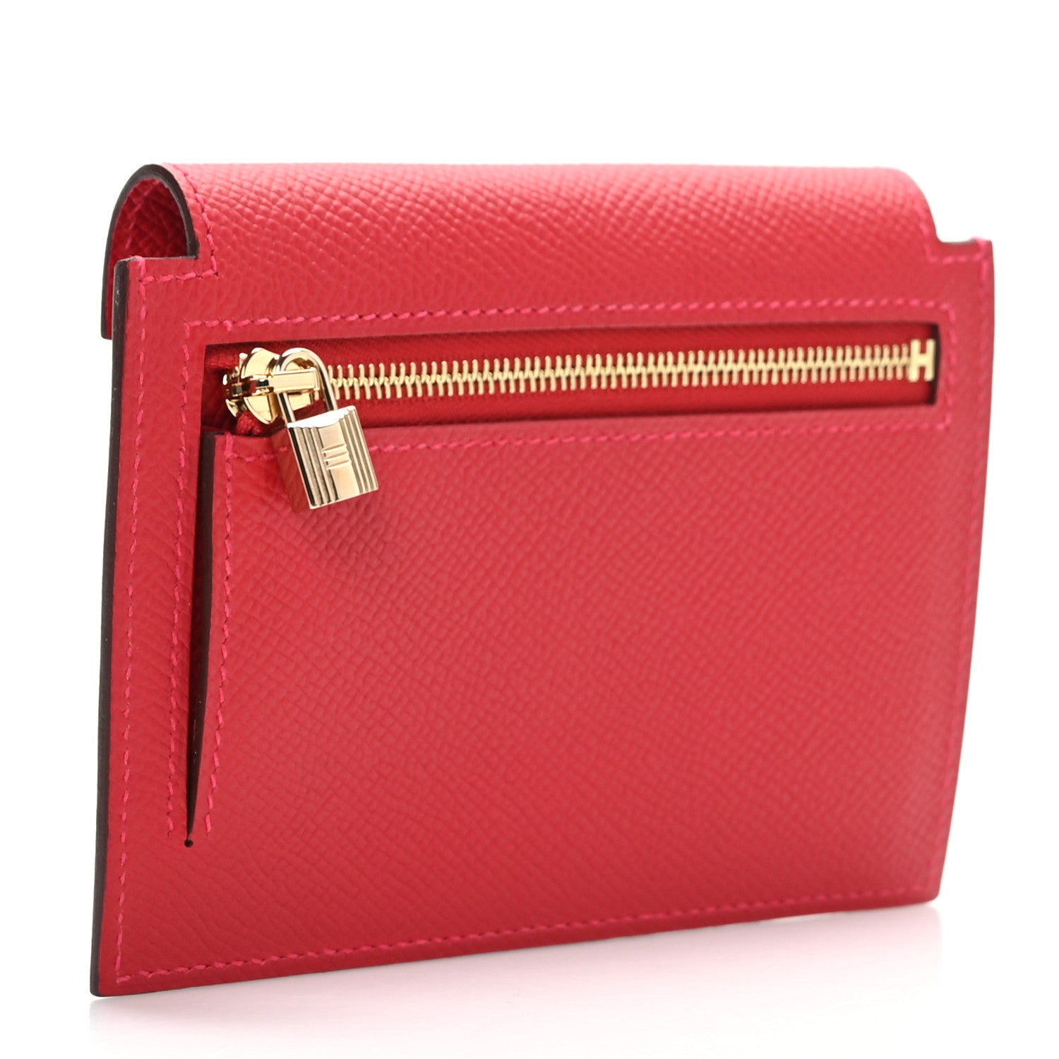 Hermes Epsom Kelly Pocket Compact Wallet Rouge Piment 3 of 7