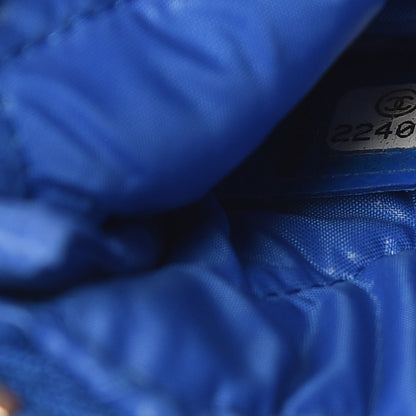 Chanel Caviar Chevron Quilted Small Cosmetic Case Blue 6 of 8