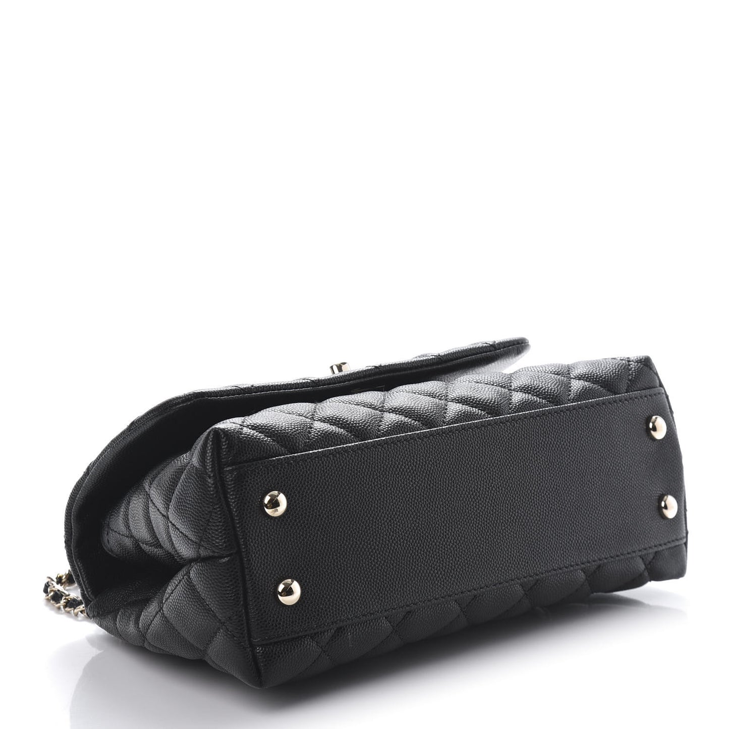Caviar Quilted Mini Coco Handle Flap Black