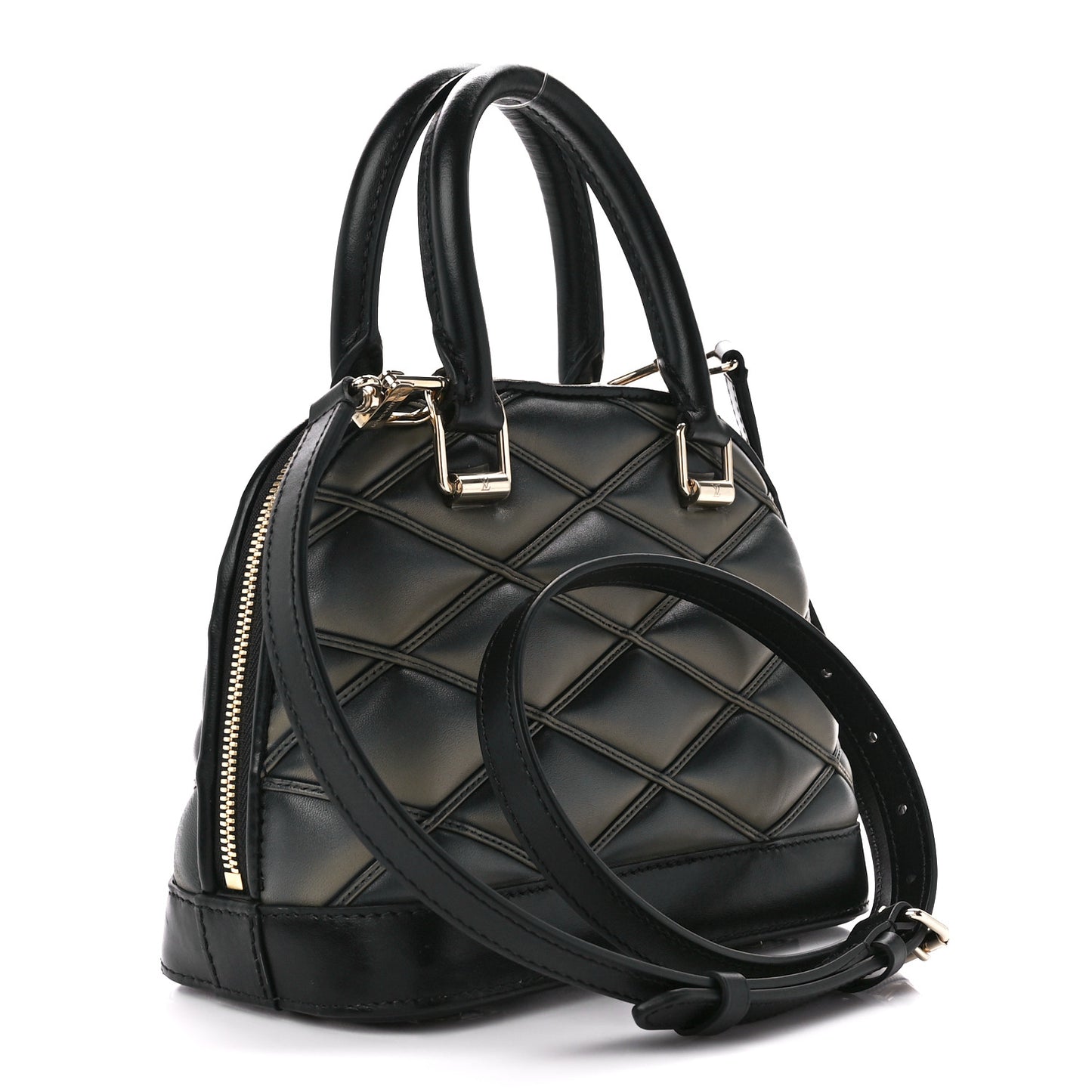Lambskin Malletage Alma BB Black Beige
