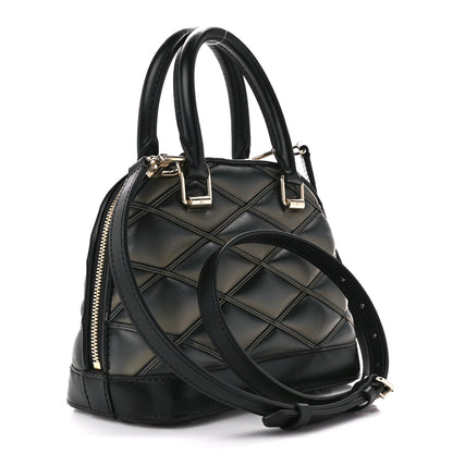 Louis Vuitton Lambskin Malletage Alma BB Black Beige 3 of 13
