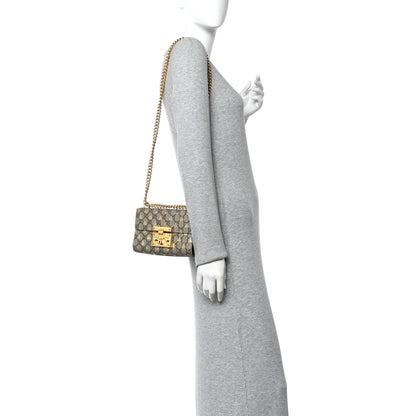 Gucci GG Supreme Monogram Bees Small Padlock Shoulder Bag Black 2 of 10
