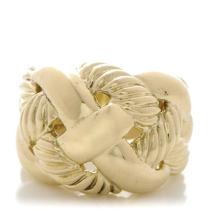 David Yurman 18K Yellow Gold Wide Woven Cable Ring 51.5 6 1 of 4